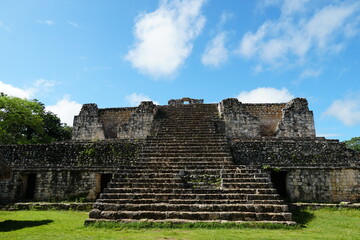 Fototapeta na wymiar ek balam, archeology, pyramid, unesco, yucatan