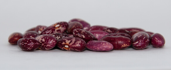 Fresh beans with red specks, common beans or pinto beans