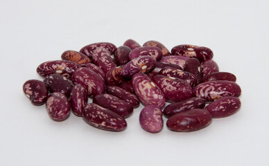 Fresh beans with red specks, common beans or pinto beans