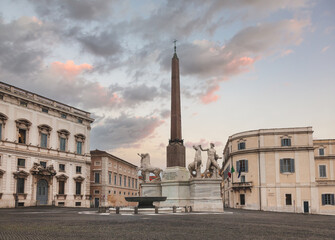 Fontana dei Dioscuri at Piazza del Quirinale in Rome Italy
