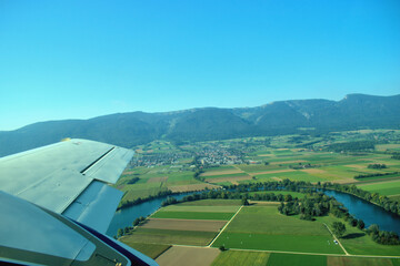 Mit dem Kleinflugzeug in der Nähe von Grenchen in der Schweiz 17.9.2020