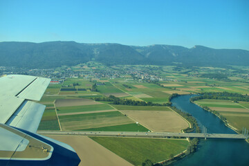 Mit dem Kleinflugzeug in der Nähe von Grenchen in der Schweiz 17.9.2020