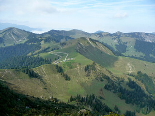 Obraz premium Hiking tour Ross- and Buchstein mountain, Tegernsee, Bavaria, Germany