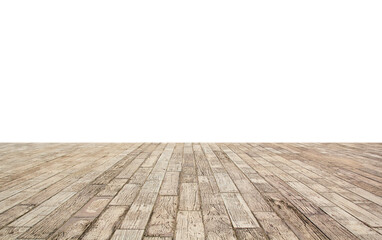 wooden floor and wall on white background.