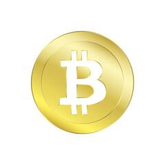 Golden cryptocurrency mining coin symbol. Global currency for online transactions. Crypto mining.