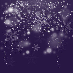 Snowflake pattern seamless. Festive Christmas and New Year background. Snow winter pattern. Vector illustration