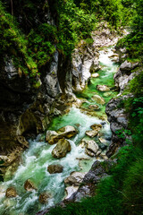 small river at the european alps