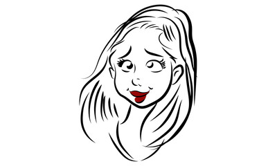 A Beautiful illustration portrait of  girl