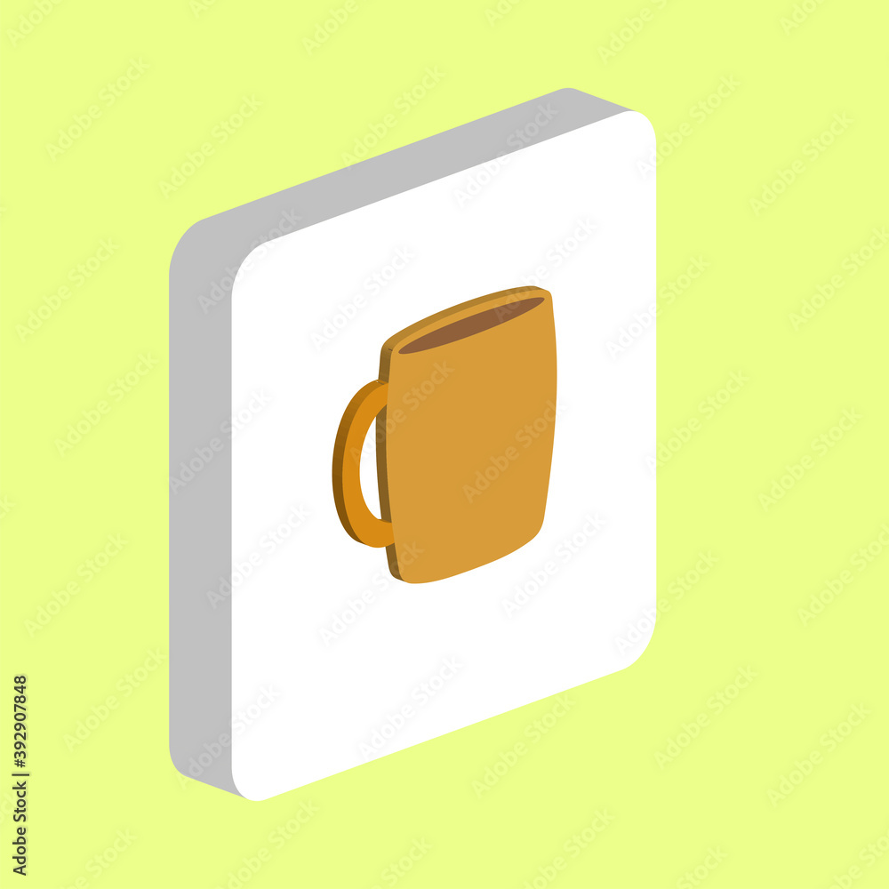 Poster tea cup simple vector icon. illustration symbol design template for web mobile ui element. perfect c