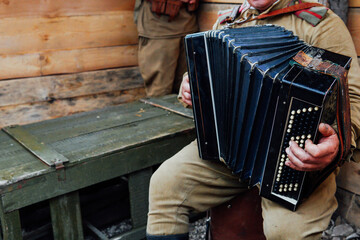 Man plays music at Harmony Accardion summer