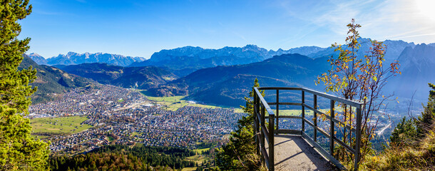 view in Garmisch-Partenkirchen - Kramer Mountain and Felsen-Kanzel