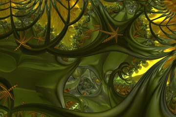 Computer-generated 3D fractal. Abstract fractal illustration in bright color.Abstract shapes in color.