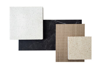 top view ,composition of interior finishing material including white and beige grained quartz stone...
