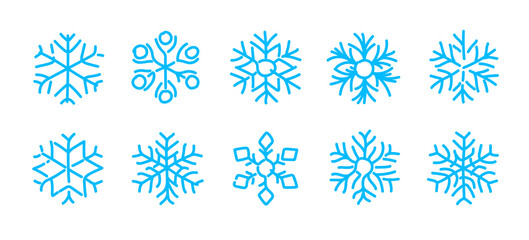 set of vector snowflakes