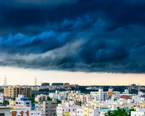 clouds over the city