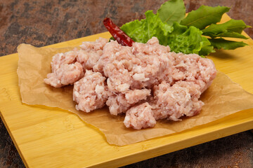 Homemade pork minced meat for cooking