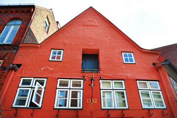 Fototapeta na wymiar Typical old buildings in Luneburg, Germany, Europe. 