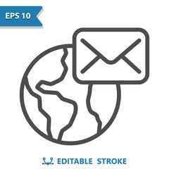 Earth with Envelope Icon