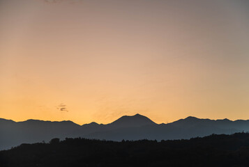 安曇野夕景　明科から北アルプス