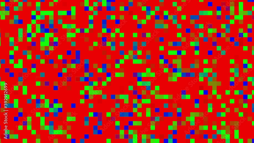 Aufkleber computer generated abstract backdrop with small mosaic. 3d rendering colorful glowing pixels