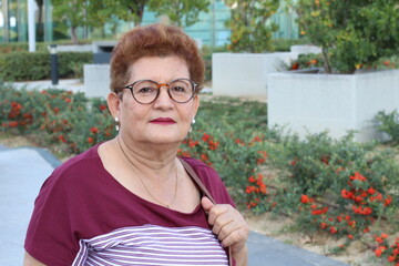 Ethnic senior woman with short hairstyle