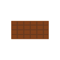 Milk chocolate Isolated icon in  flat design Vector illustration of full chocolate bar on white background