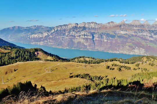 Walensee, Blick vom Flumserberg, Schweiz