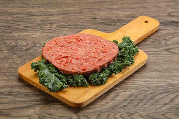Raw beef burger cutlet for burger