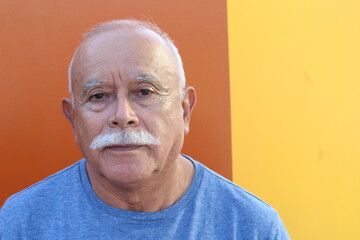 Ethnic senior man with a mustache 