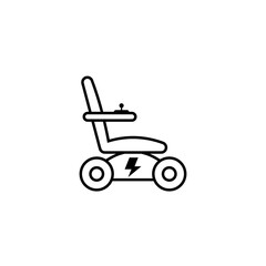 Electric wheelchair line icon. Clipart image isolated on white background.