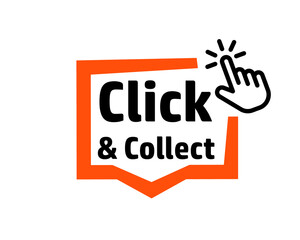Obraz premium Click and collect sign. Clipart image.