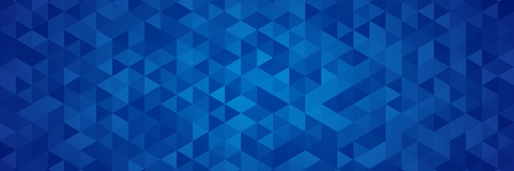 Blue triangle polygonal mosaic abstract banner background