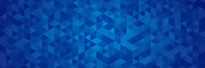 Blue triangle polygonal mosaic abstract banner background