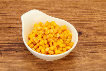 Sweet corn seeds in the bowl