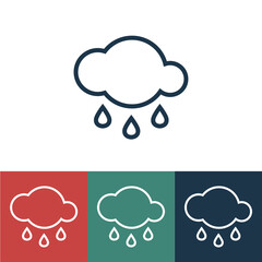 Linear vector icon with rain