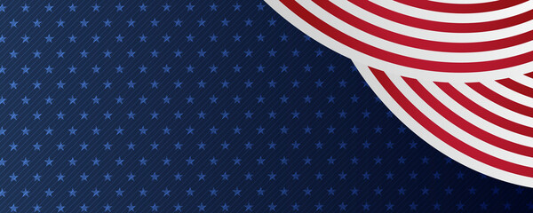 Obraz premium US American flag on worn black background. For USA Memorial day, Veteran's day, Labor day, or 4th of July celebration. With blank space for text.
