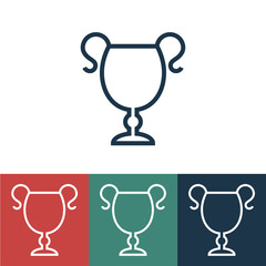 Linear vector icon with trophy
