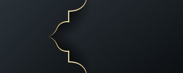 Gold black abstract islamic background