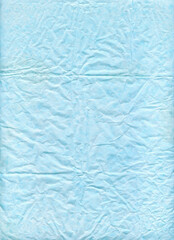 blue crumpled old paper texture, vintage background, abstraction