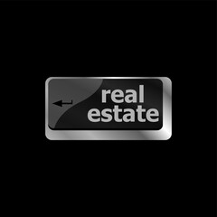 Real Estate concept. hot key on computer keyboard with Real Estate words