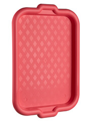 Red plastic tray 3/4 view