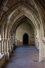 Fototapeta na wymiar Monasterio de Santa María la Real de Iranzu, claustro, siglo XII - XIV, camino de Santiago, Abárzuza, Navarra, Spain, Europe