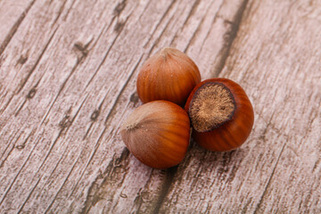 Hazelnut heap isolated over background