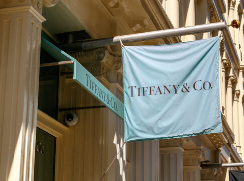 Tiffany's Banner Above Their Store In SoHo.