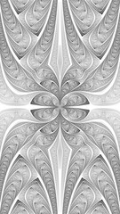 Monochrome abstract fractal illustration for creative design.