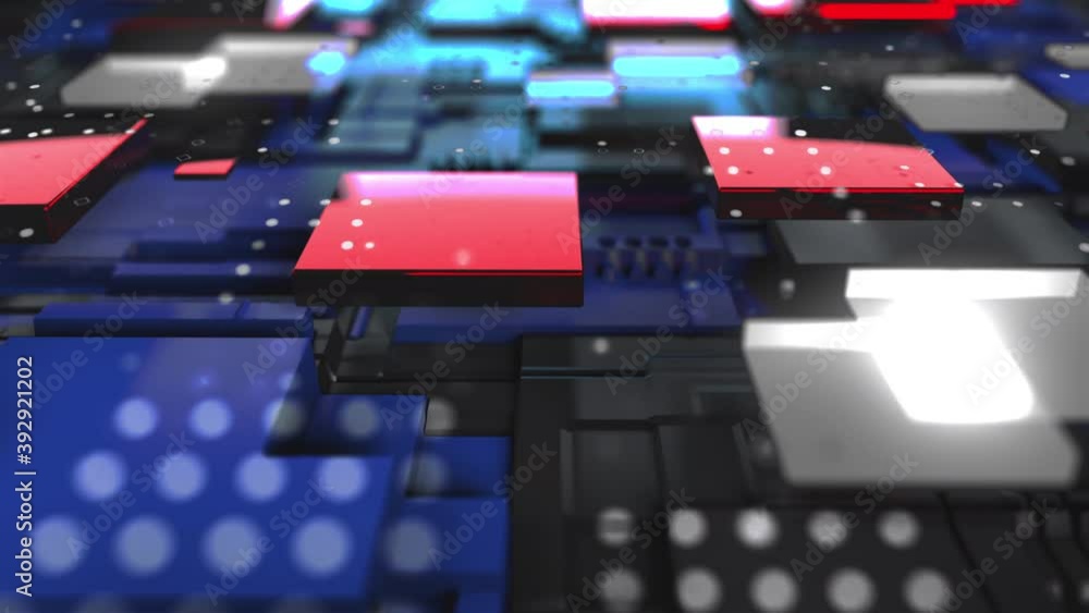 Aufkleber 3d render technology background. abstract geometry surface, computer generated