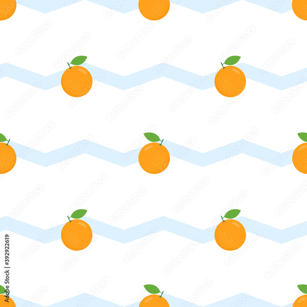 Poster fresh orange seamless pattern background. pattern citrus with slices vector illustration isolated on
