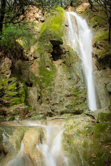 Salt des Freu waterfall, Torrent de Coanegra, Orient, Bunyola, Mallorca, Balearic Islands, Spain