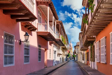 Foto op Canvas Walking around Cartagena streets © Damaris