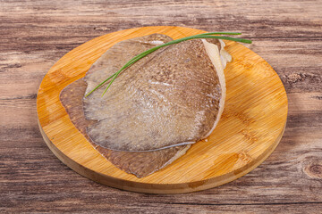 Raw stingray wings fillet for cooking